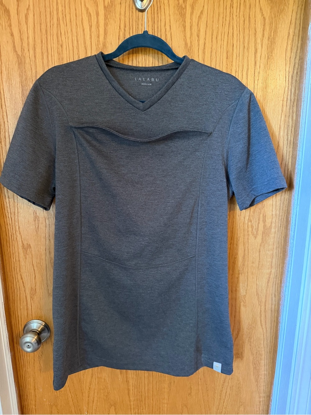 Lalabu Charcoal Gray V-Neck Men's Shirt